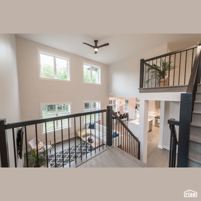 71 Arielle Lane - Staircase with Fixed Window by Homes by Highgate