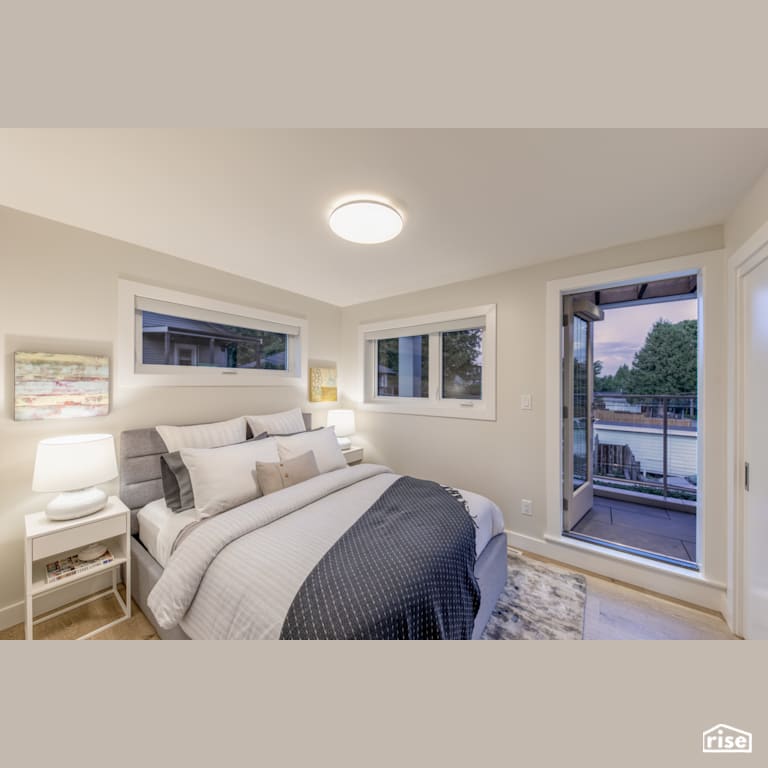 MODCUBE - Bedroom and Deck with Prefabricated Panelized Home by Synthesis Design