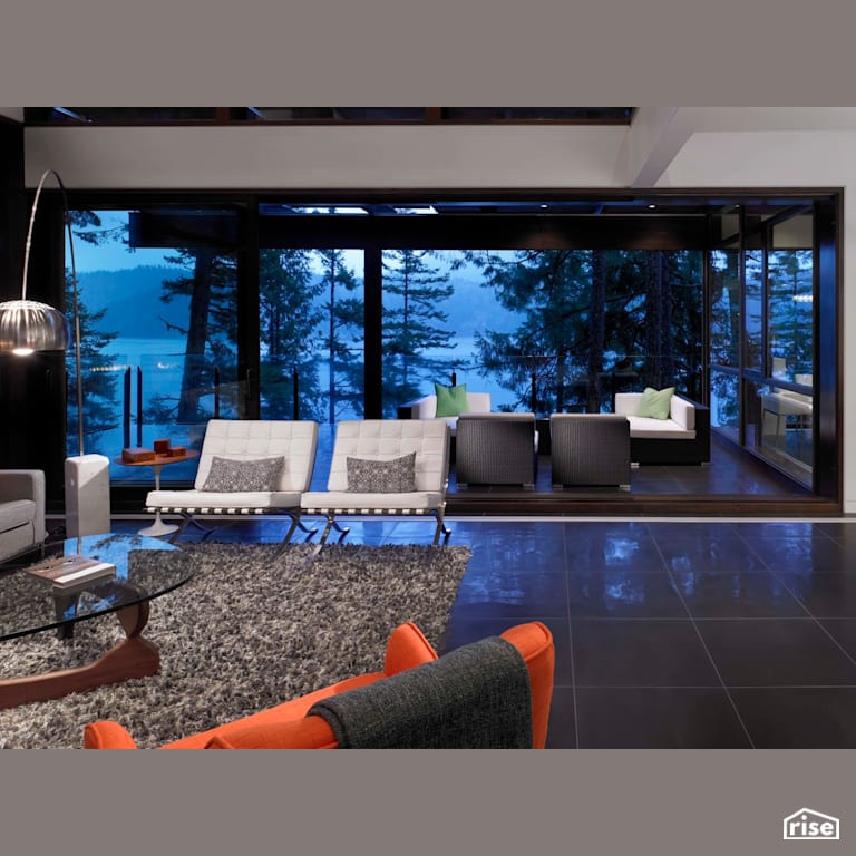 Living Room with Integrated LED by My House Design/Build Team Ltd.