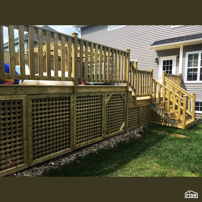 Backyard Decking with Pressure Treated Decking by Earthworks Landscape & Design