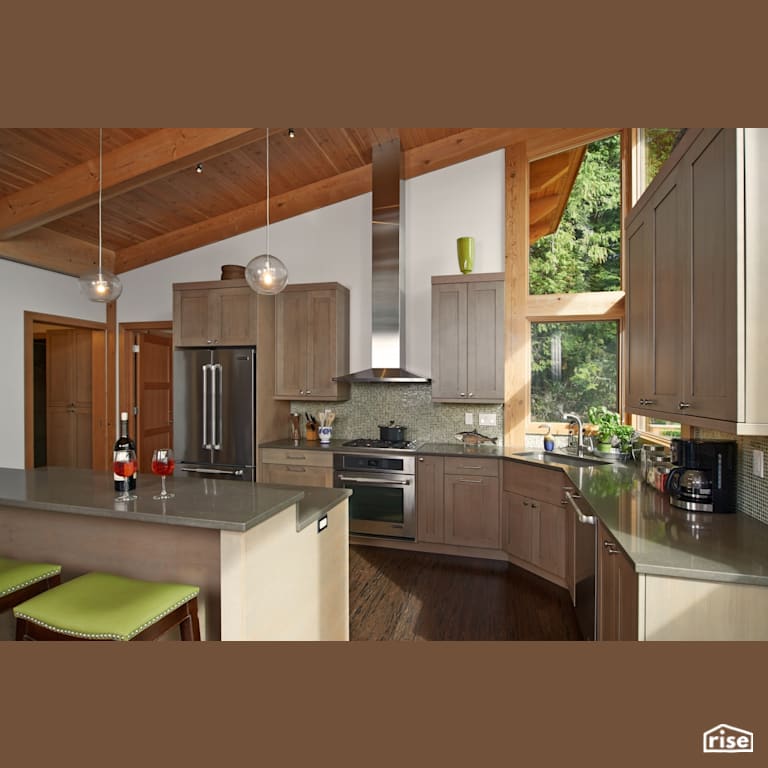 Orcas Island Home with Stone Countertop by FabCab Inc