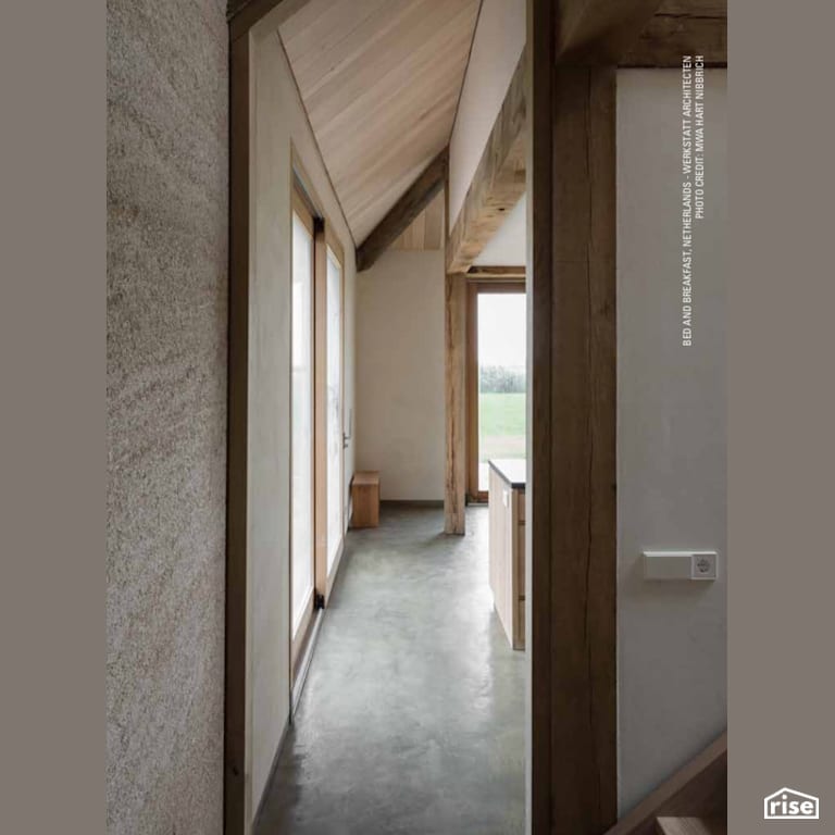 HempLime interior hallway with Hempcrete Walls by Hemp Eco Systems Group