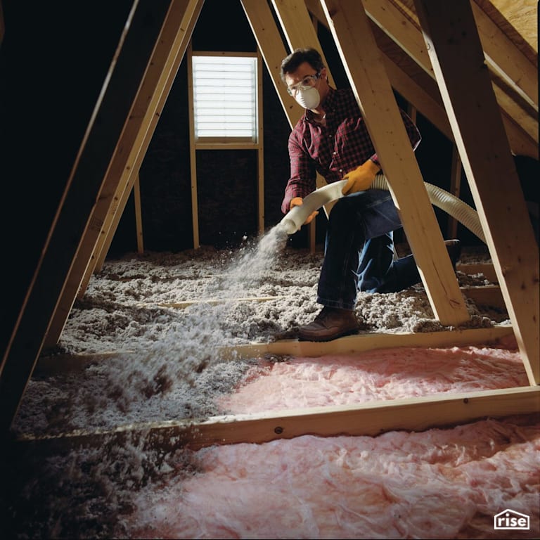 Sanctuary by Greenfiber being installed with Cellulose Blown-in Insulation by Greenfiber