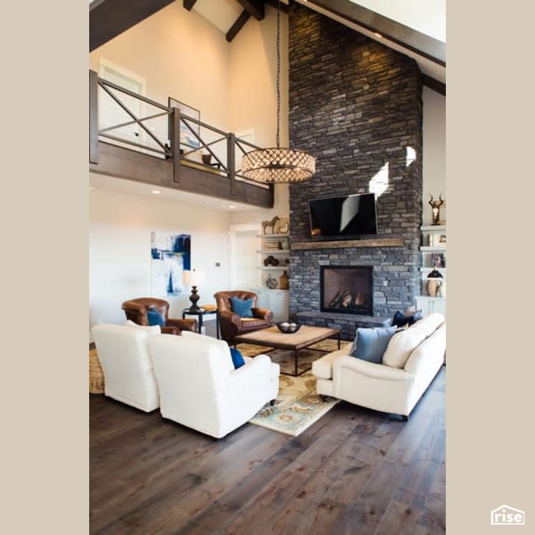 Living Room with Integrated LED by Winsome Construction