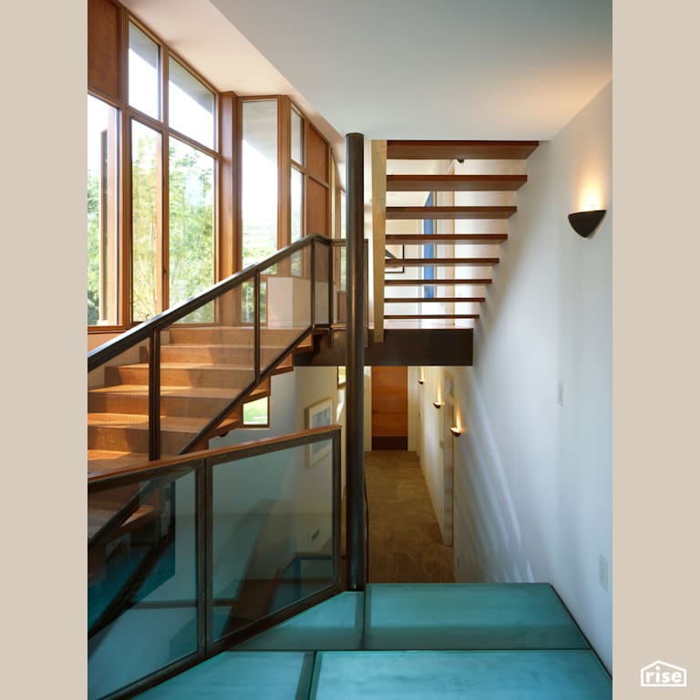 Orleans House - Staircase with Fixed Window by Charles Rose Architects