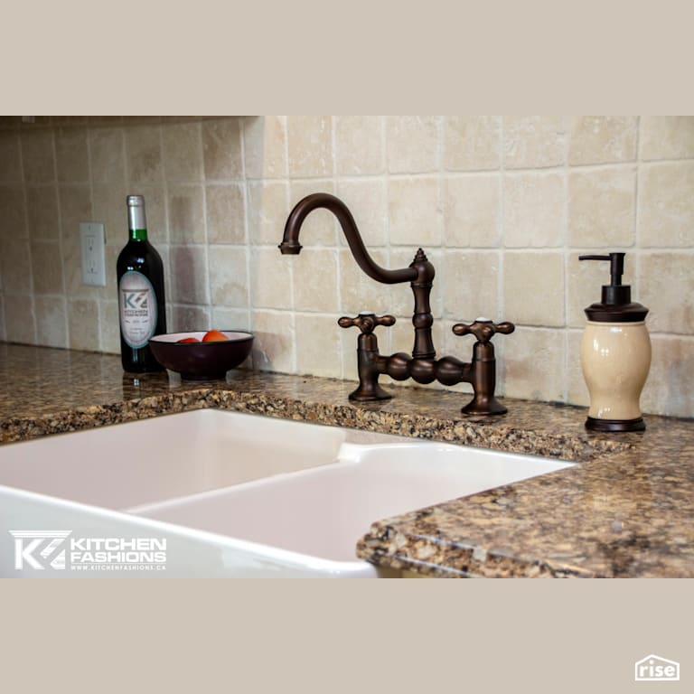 Country Kitchen with Low-Flow Kitchen Faucet by Home Fashions
