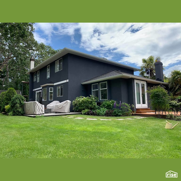Blue spray cork house with Spray Cork by Vipeq Canada