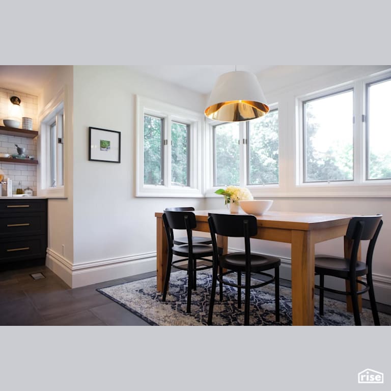 Dining room remodel with Ceiling Light by J Russon Construction