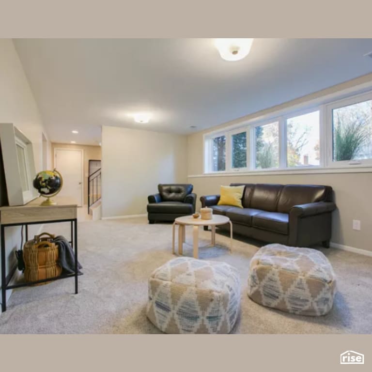 Family Room with Integrated LED by Constructive Builders