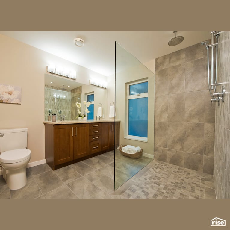 Efficient Living at the Ridge - Bathroom with Low-Flow Bathroom Faucet by Pheasant Hill Homes Ltd.