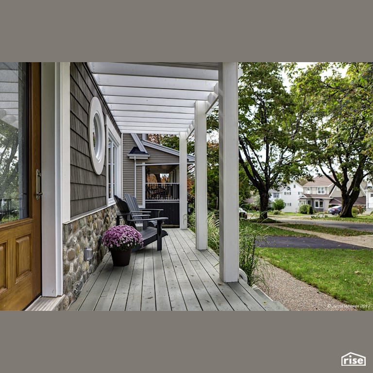 Rosebush Urban Reno Exterior with Stone Siding by Passive Design Solutions