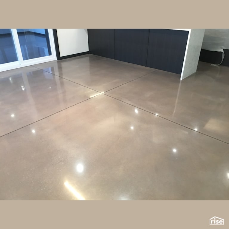 800 grit cream polish with grey dye with Concrete Flooring by DeltaCrete