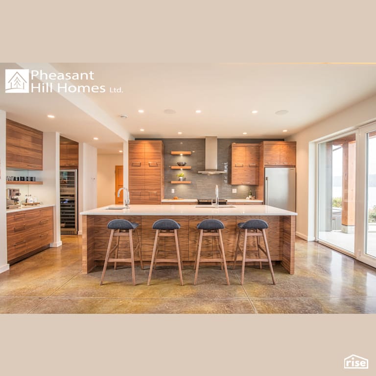 Beachfront Living - Kitchen with Low-Flow Kitchen Faucet by Pheasant Hill Homes Ltd.