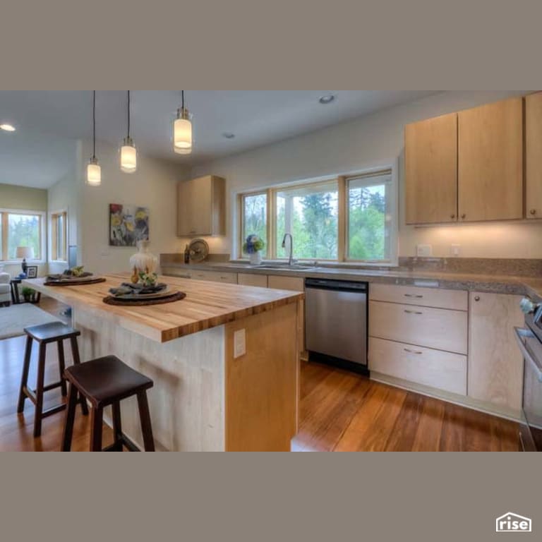 Kitchen with Low-Flow Kitchen Faucet by Winsome Construction