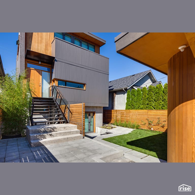 PoonLi House exterior  with Clapboard Wood Siding by Lanefab Design/Build