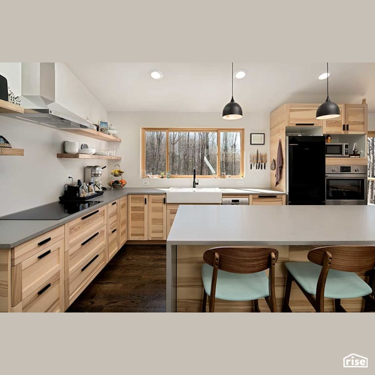 Ridgeline kitchen with Engineered Hardwood by Deltec Homes