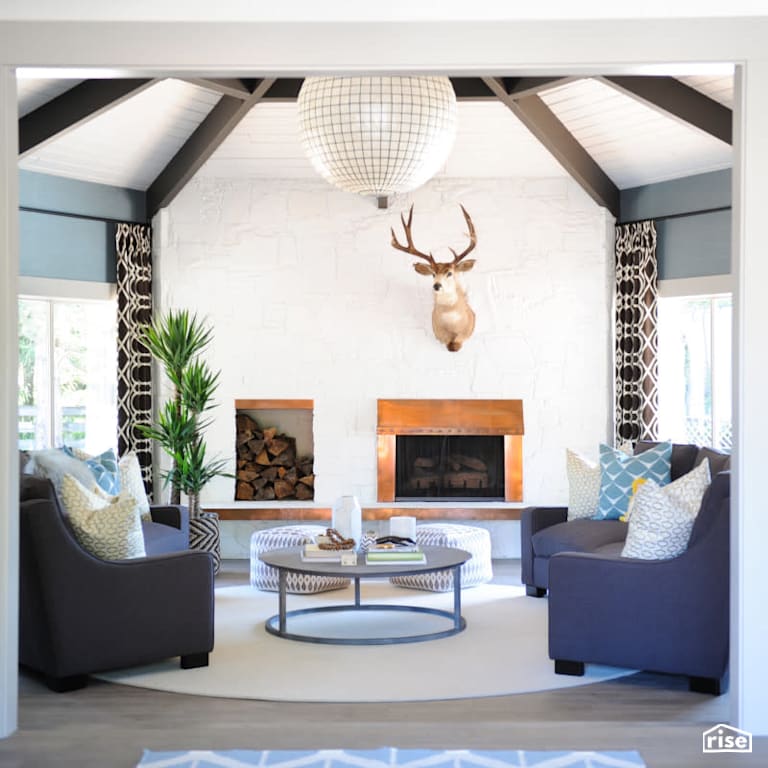 Living Room with Laminate Flooring by PlaidFox