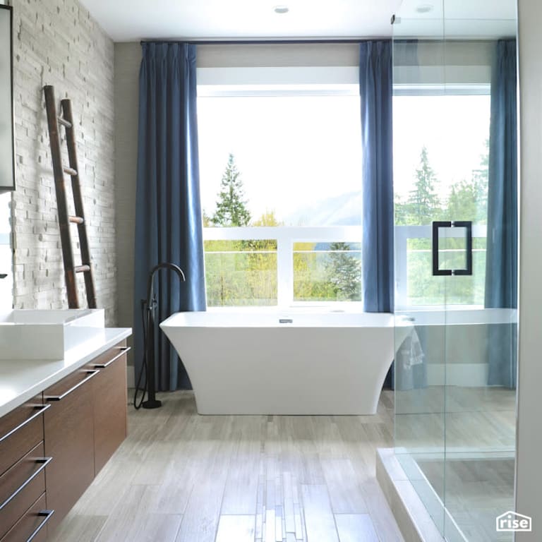 Luxton Square - Bathroom with Low-Flow Bathroom Faucet by PlaidFox