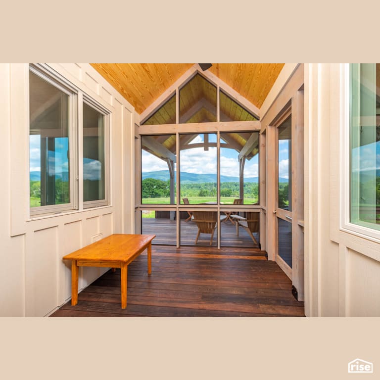 Thermally Modified Wood Deck With View of view of the Blue Ridge Mountains with Thermally Modified Wood Decking by Americana by Bingaman