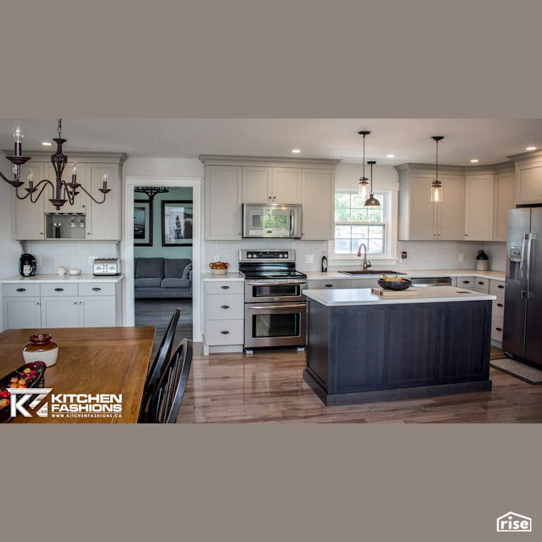 Kitchen Fashions - Gossamer Grey and Grey Wolf Kitchen with Integrated LED by Home Fashions