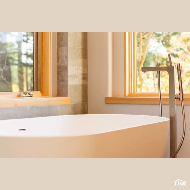 Soaker Tub with Low-Flow Bathroom Faucet by Winsome Construction