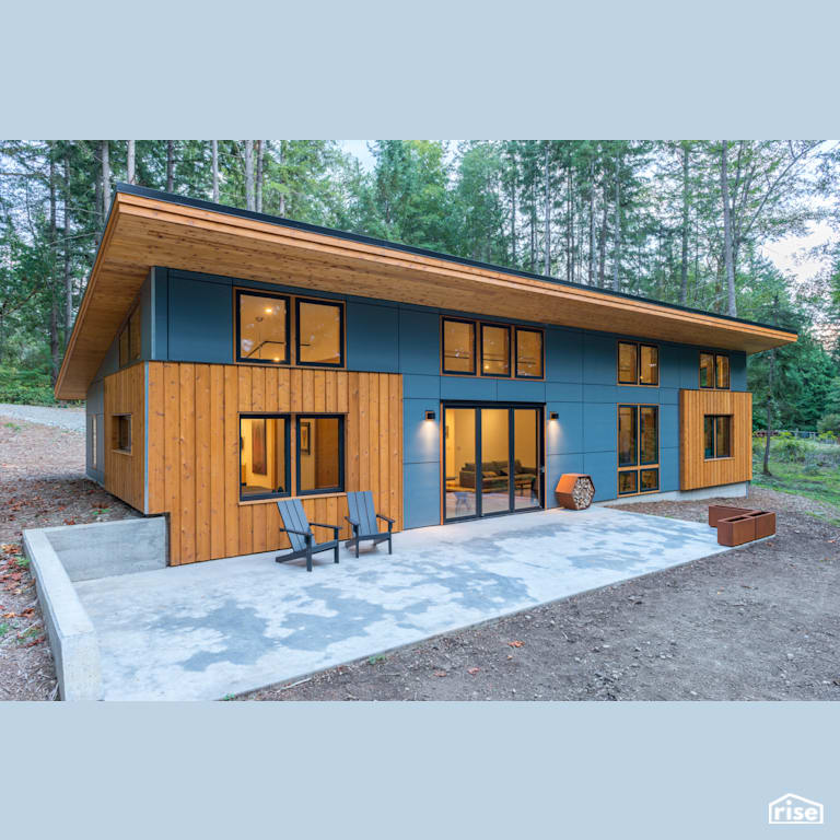 ModCab Series Patio with Natural Wood Features with Shiplap Wood Siding by FabCab Inc