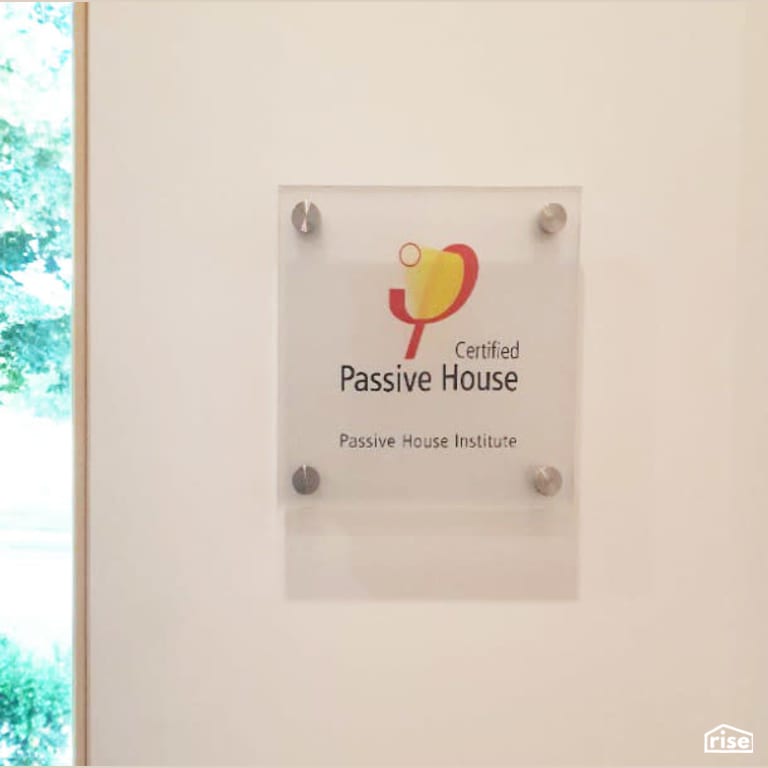 plaque with Passive House Door by Lanefab Design/Build