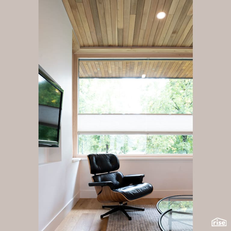 Living Room with Triple Pane Window by Lanefab Design/Build