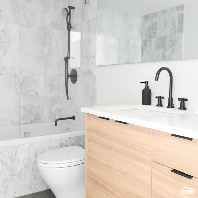 Bathroom with Low-Flow Showerhead by PlaidFox