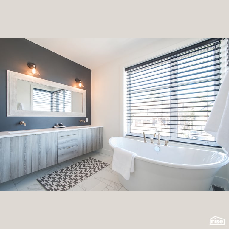 Weybridge Lane Bathroom with Ceramic Tile Floors by Homes by Highgate