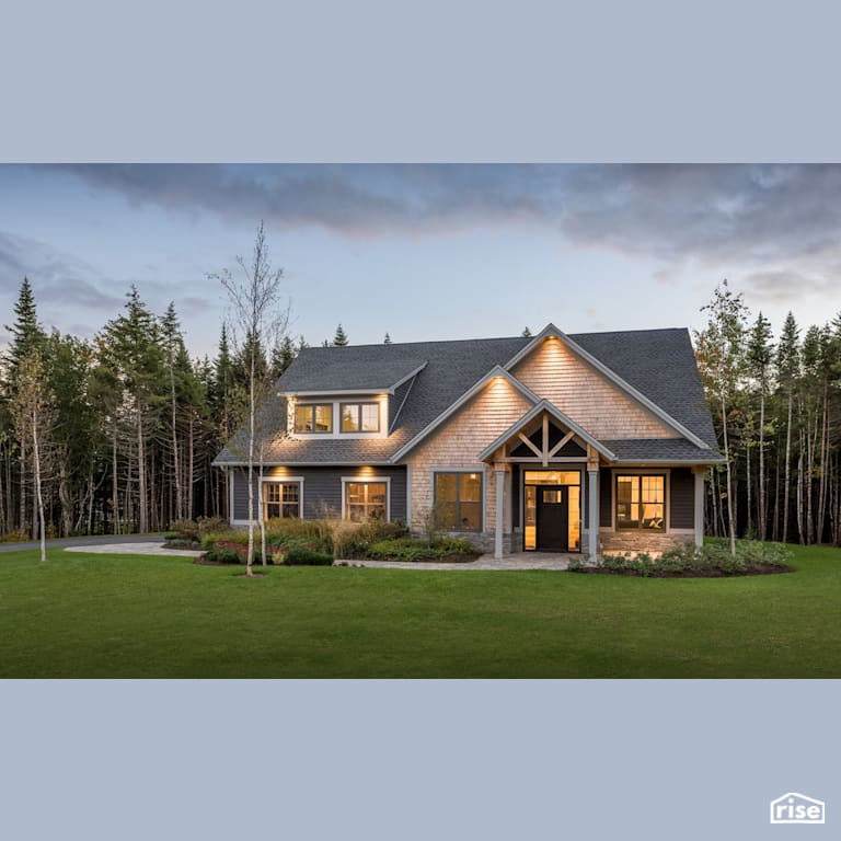 House in The Woods - Exterior with Solid Wood Door by Homes by Highgate