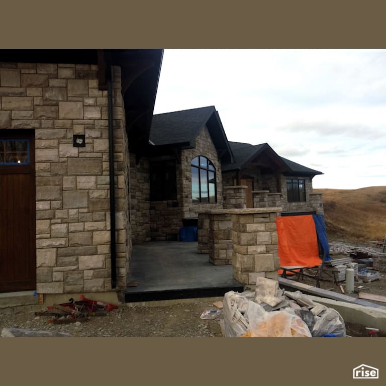 House being built with Stone Siding with Stone Siding by Masonal Stone Inc