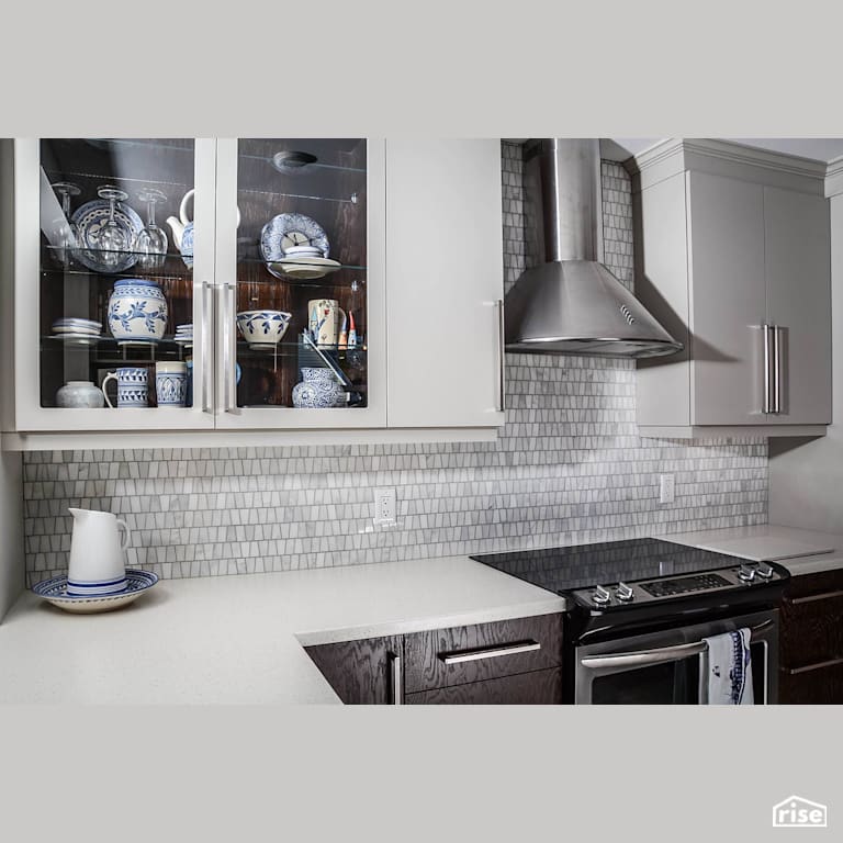 Brown Cabinet Renovation with Induction Cooktop by Home Fashions
