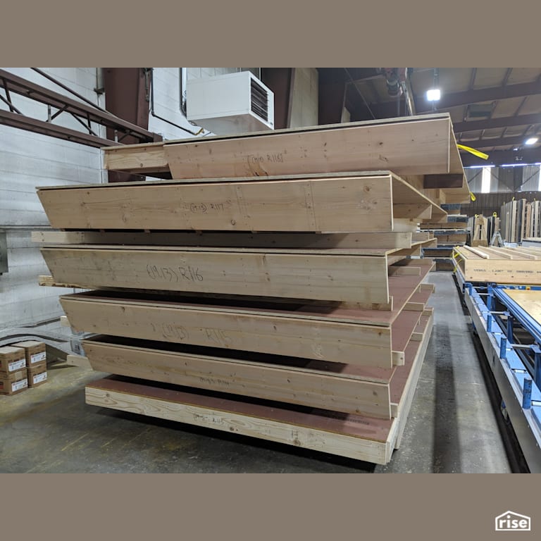 Wall Stacks on the Shop Floor with Prefabricated Panelized Home by Phoenix Haus LLC
