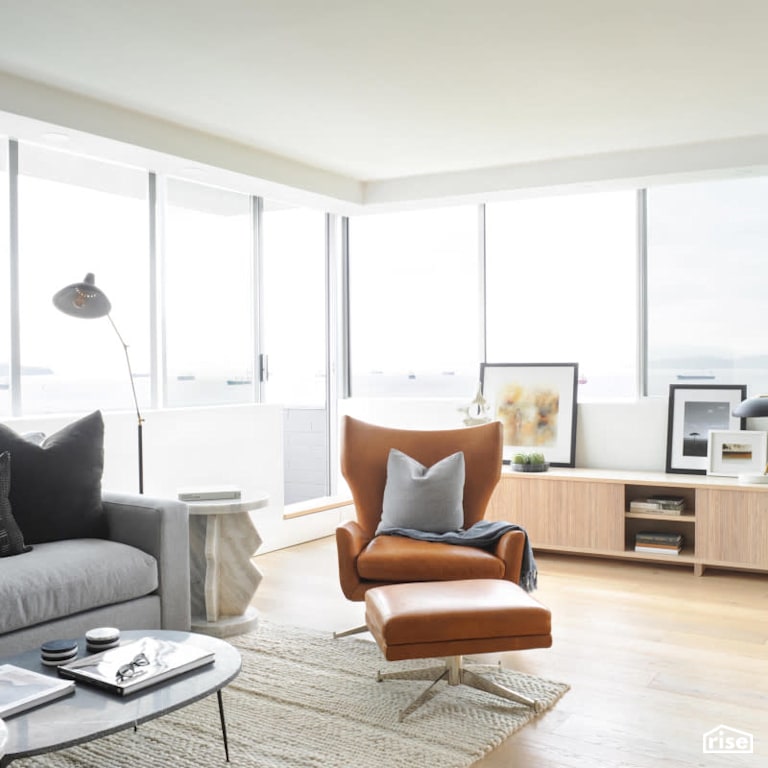 Living Room with Engineered Hardwood by PlaidFox