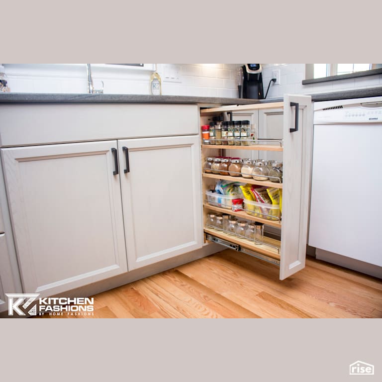 Kitchen Fashions - Beautiful Grey Frosted Kitchen with Dishwasher by Home Fashions