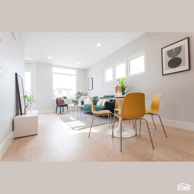 Black Street Development Living and Dining Room with Laminate Flooring by Module