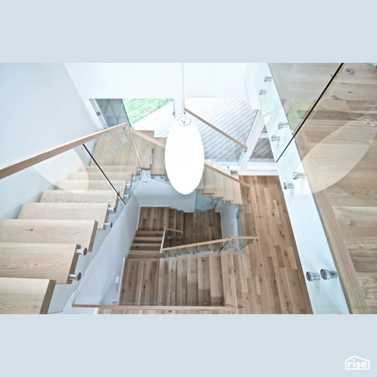 Staircase with Ceiling Light by Naikoon Contracting