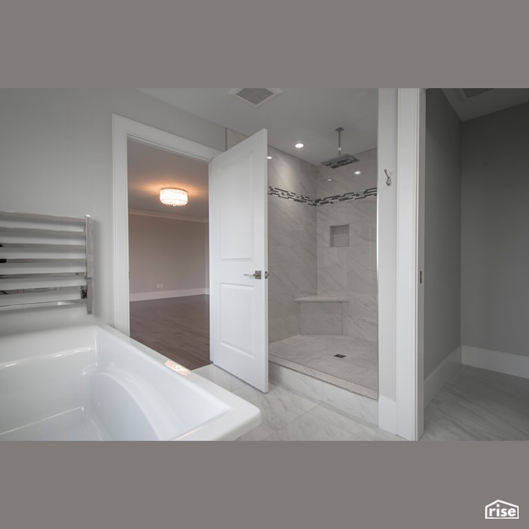 Villa Lina - Bathroom with Ceramic Tile Floors by Bowers Construction