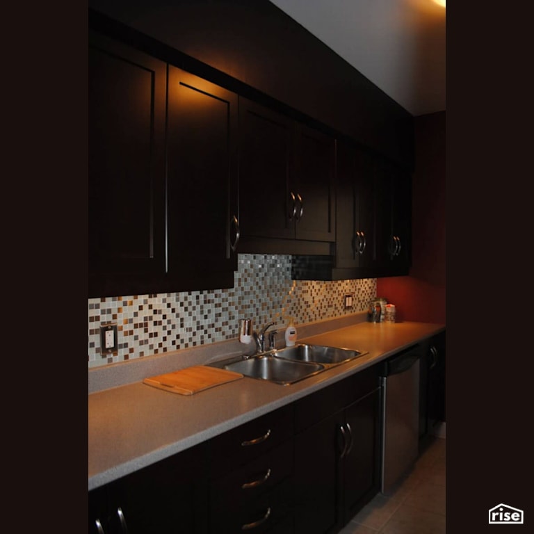 Trendy Transitional - Kitchen with Wood Veneer Cabinet by Amazing Space Interiors