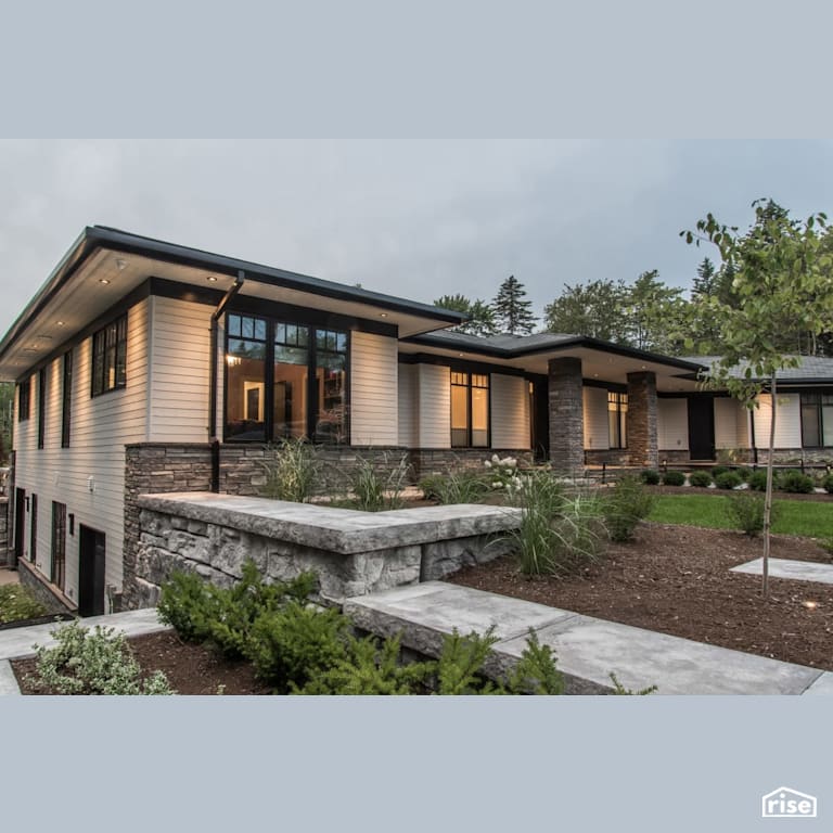 Heddas Way - Home Exterior with Stone Siding by Homes by Highgate