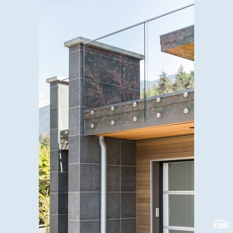 Balcony with Shiplap Wood Siding by Synthesis Design