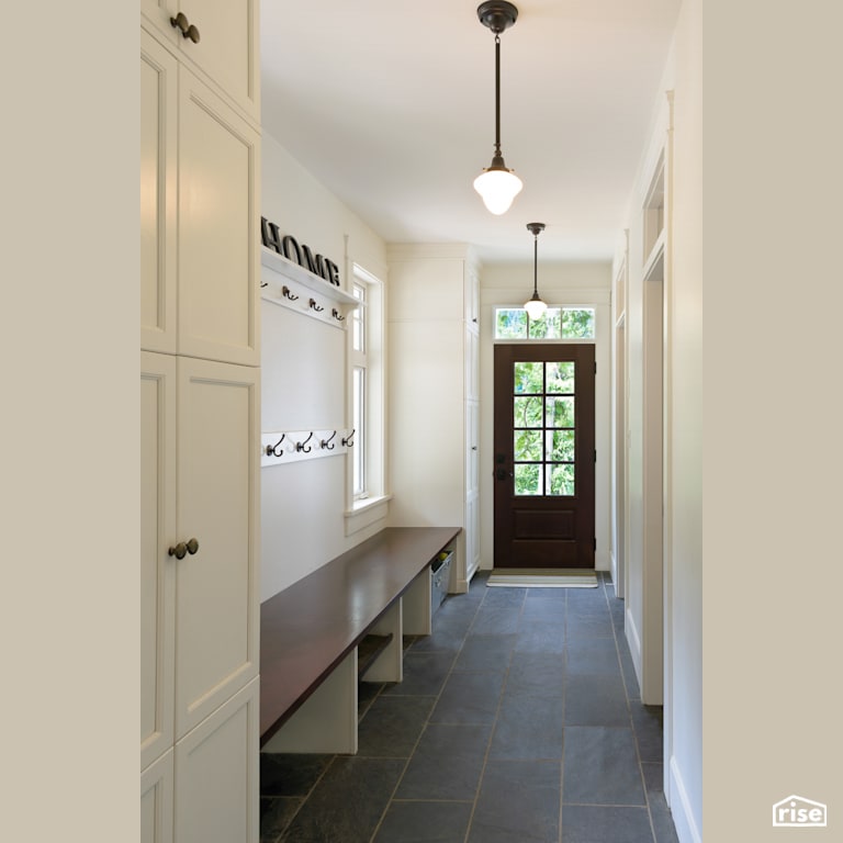Mudroom with LED Lighting by Ellenwood Homes