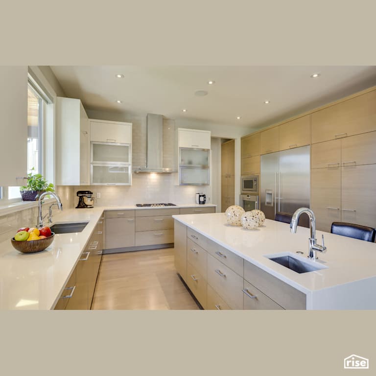 Burnaby Tranquility - Kitchen with Low-Flow Kitchen Faucet by Clay Construction