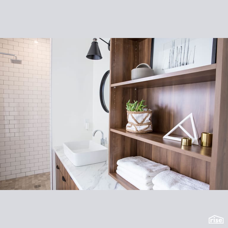 Gabe Acquin Bathroom with Low-Flow Showerhead by Reimagine Designs