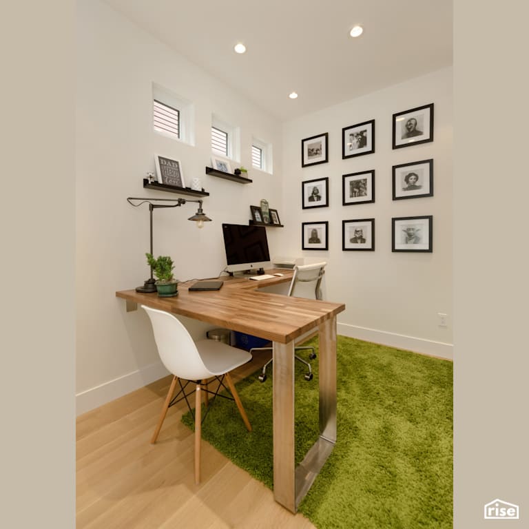 Office with Integrated LED by My House Design/Build Team Ltd.