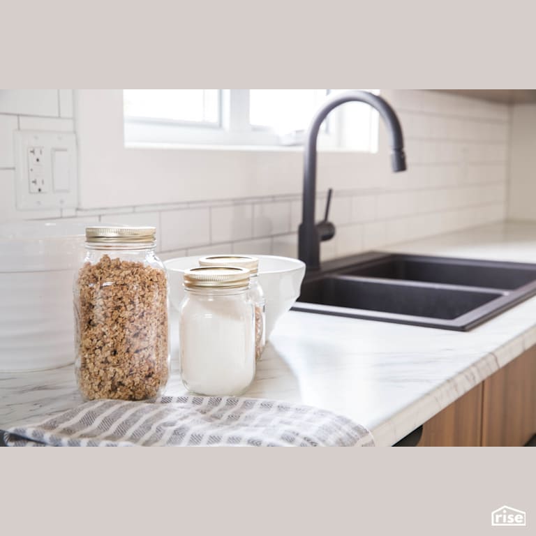 Gabe Acquin Kitchen with Low-Flow Kitchen Faucet by Reimagine Designs