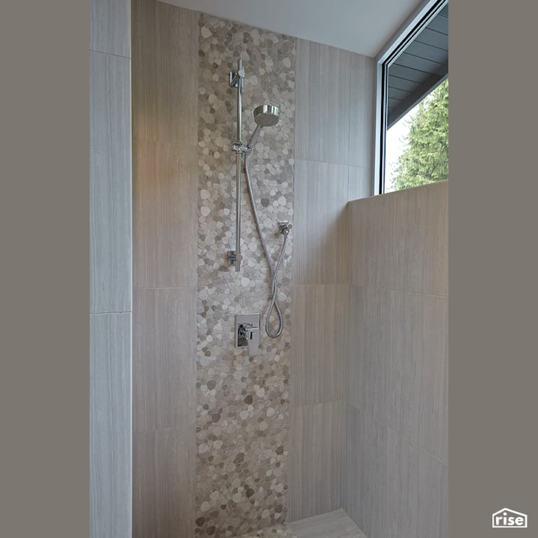 Shower with Low-Flow Showerhead by My House Design/Build Team Ltd.