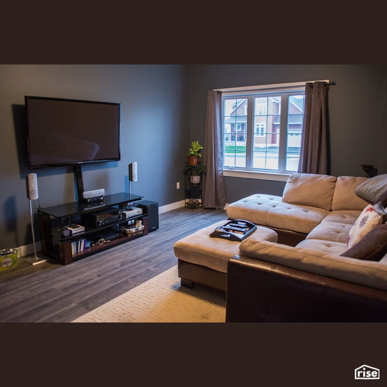 The Carolina - Living Room with Television by Justin Bowers Homes