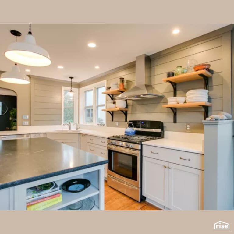 West River Road Kitchen Addition with Gas Range by Constructive Builders